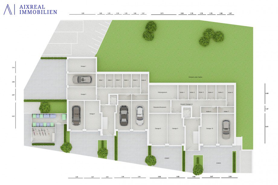 3D Grundriss_Keller_TopView Wohnung Herzogenrath